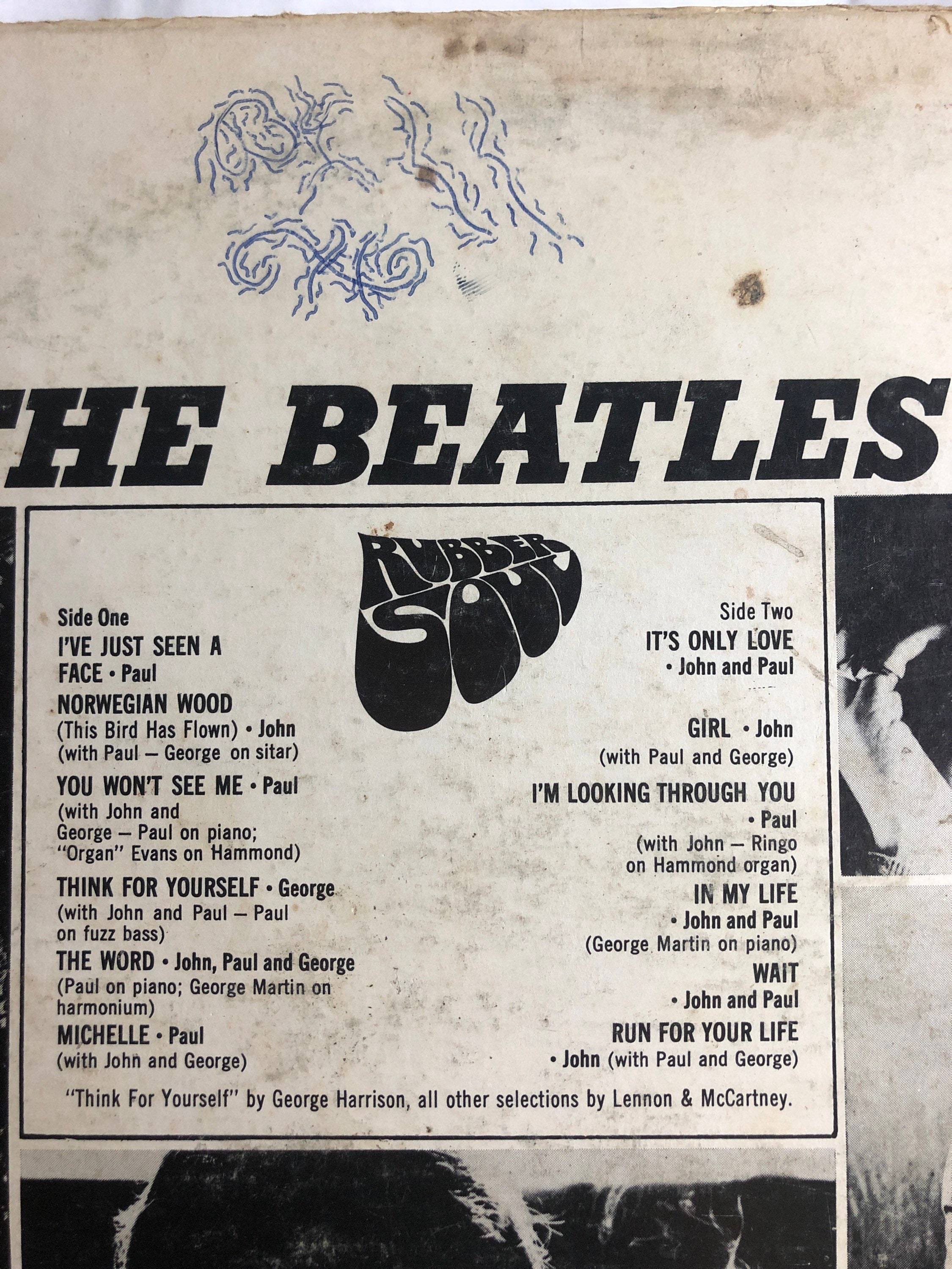 Vintage the Beatles rubber Soul Vinyl Record Etsy