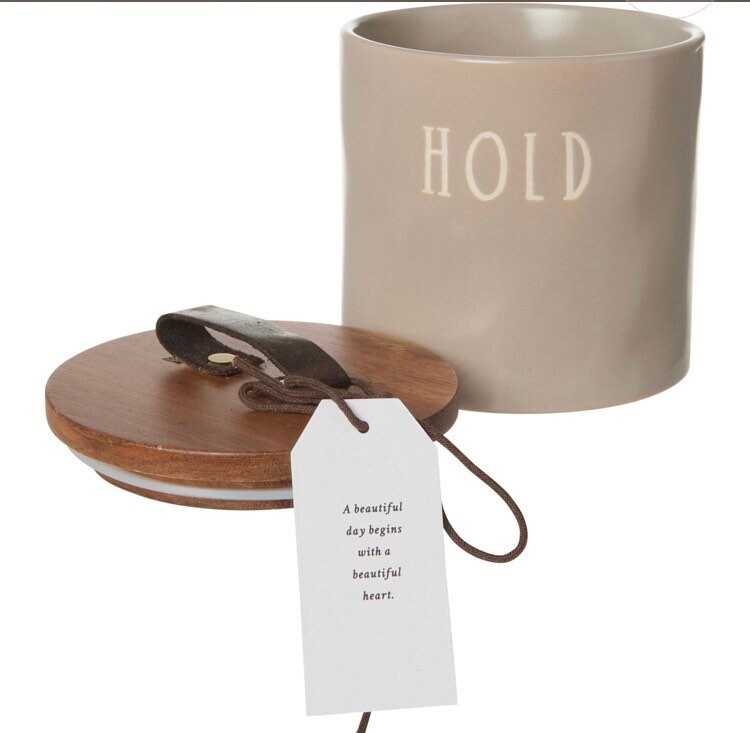 Rae Dunn gray ceramic Hold canister Etsy
