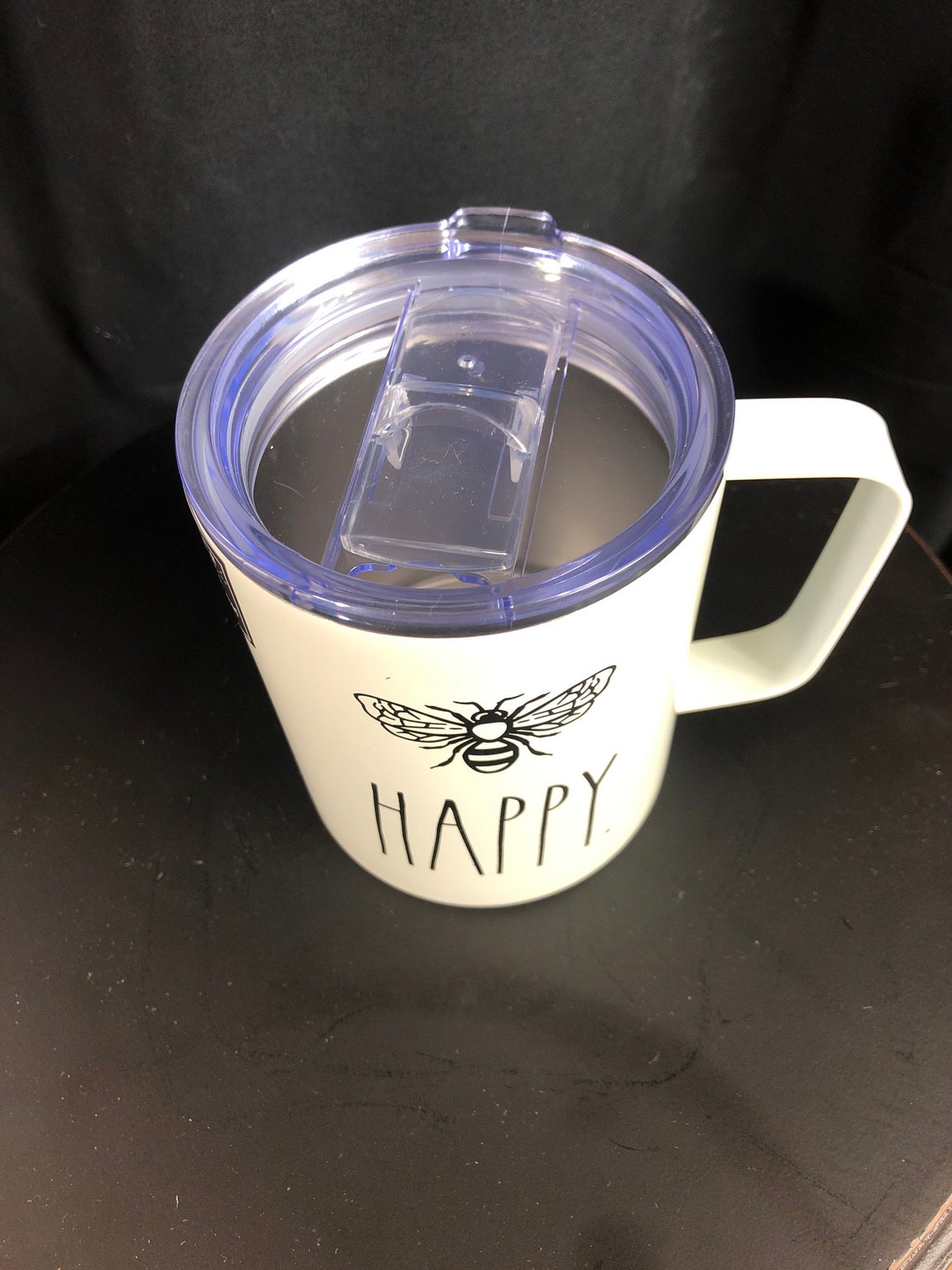 Rae Dunn bee Happy insulated stainless steel mug with lid Etsy
