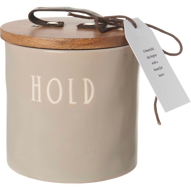 Rae Dunn gray ceramic Hold canister Etsy