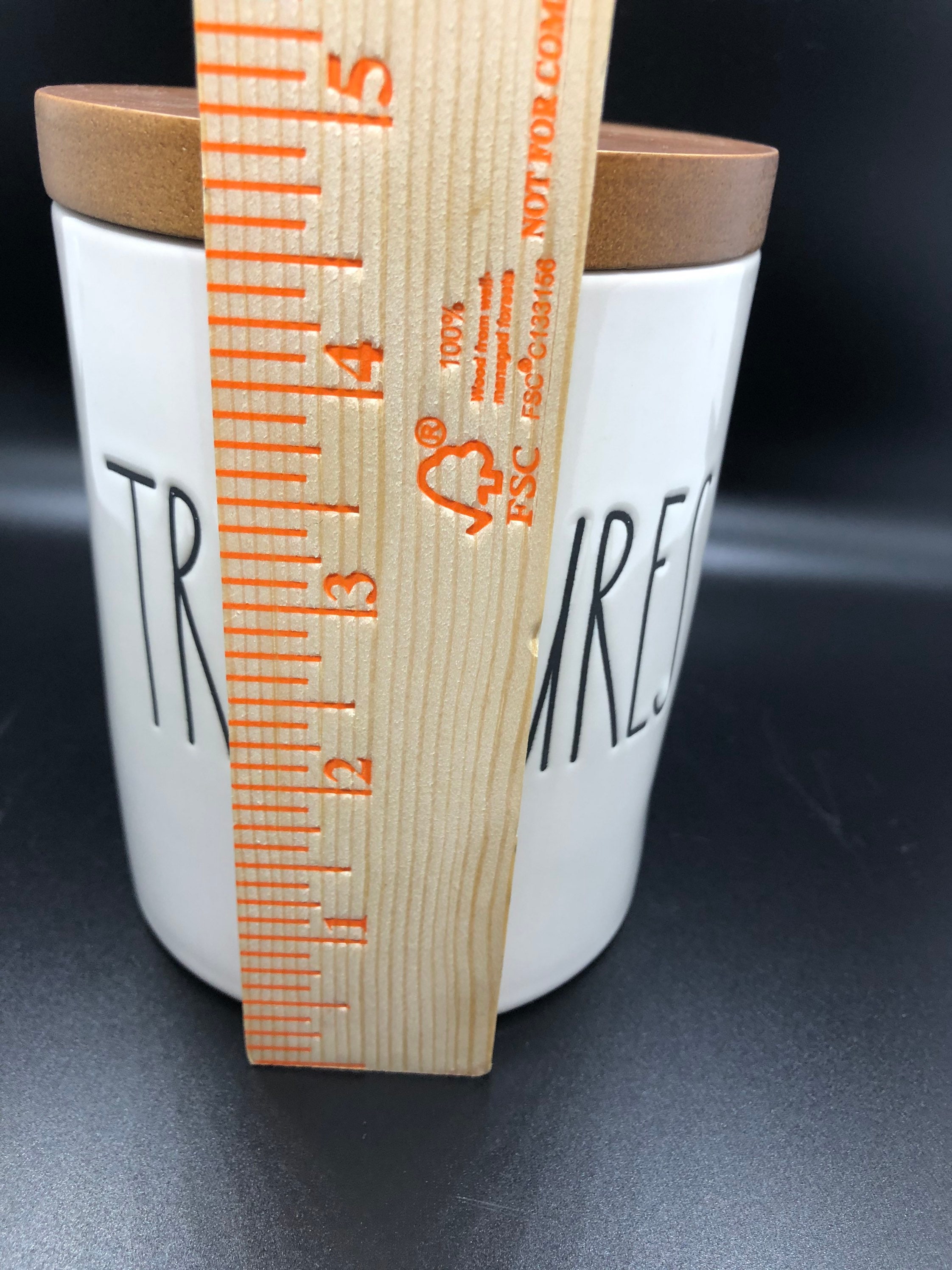 Rae Dunn Treasures canister with wood lid Etsy