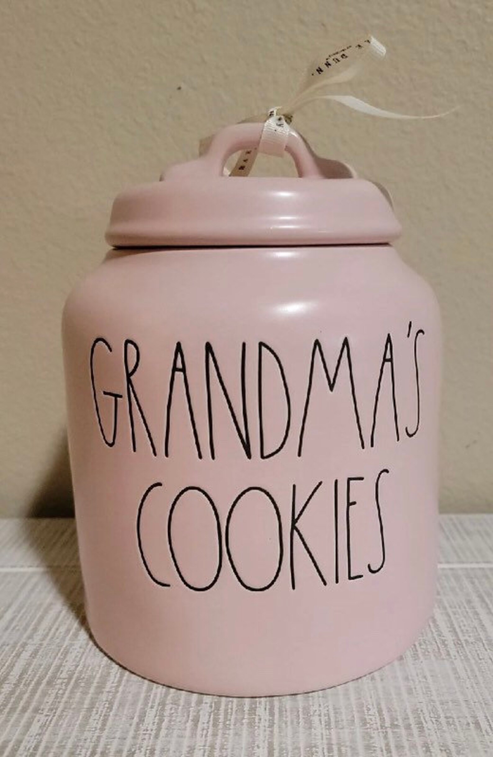 Rae Dunn pink ceramic Grandmas Cookies canister Etsy