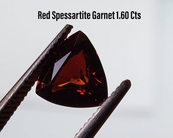 1.60 Ct. Loose Trillion Cut Natural Red Spessartite Garnet Gemstone, 7mm, Gemstone for Jewelry, Gemstone for Collector