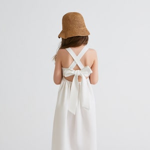 Girls Summer Dress, Boho Baby Linen Sundress, Linen Summer Baby Dress image 1