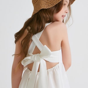 Girls Summer Dress, Boho Baby Linen Sundress, Linen Summer Baby Dress image 2