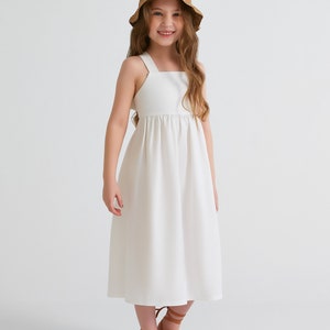 Girls Summer Dress, Boho Baby Linen Sundress, Linen Summer Baby Dress image 3