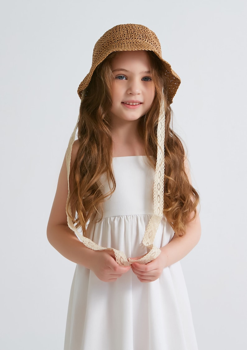 Girls Summer Dress, Boho Baby Linen Sundress, Linen Summer Baby Dress image 4