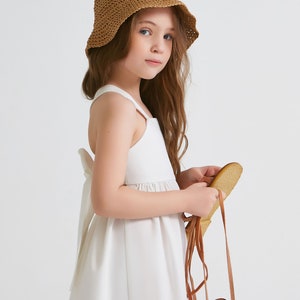 Girls Summer Dress, Boho Baby Linen Sundress, Linen Summer Baby Dress image 5