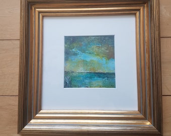 Original landscape painting - Early Bright (2022) Framed in a beautiful Gold ornate frame