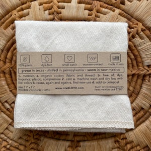 Organic Cotton Handkerchief, Eco-Friendly Gift for Him, Reusable, Zero-Waste, Made in USA image 3