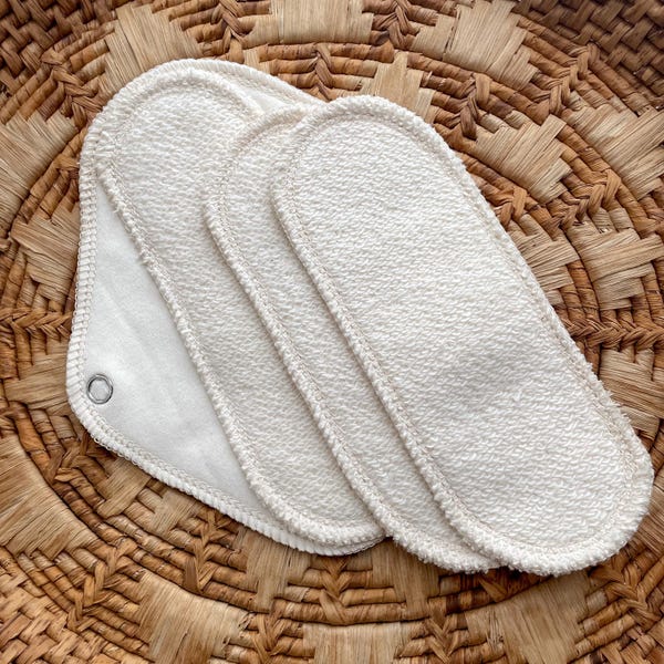 Organic Cotton Reusable Pads Set | Winged and Wingless Pantyliners | Washable