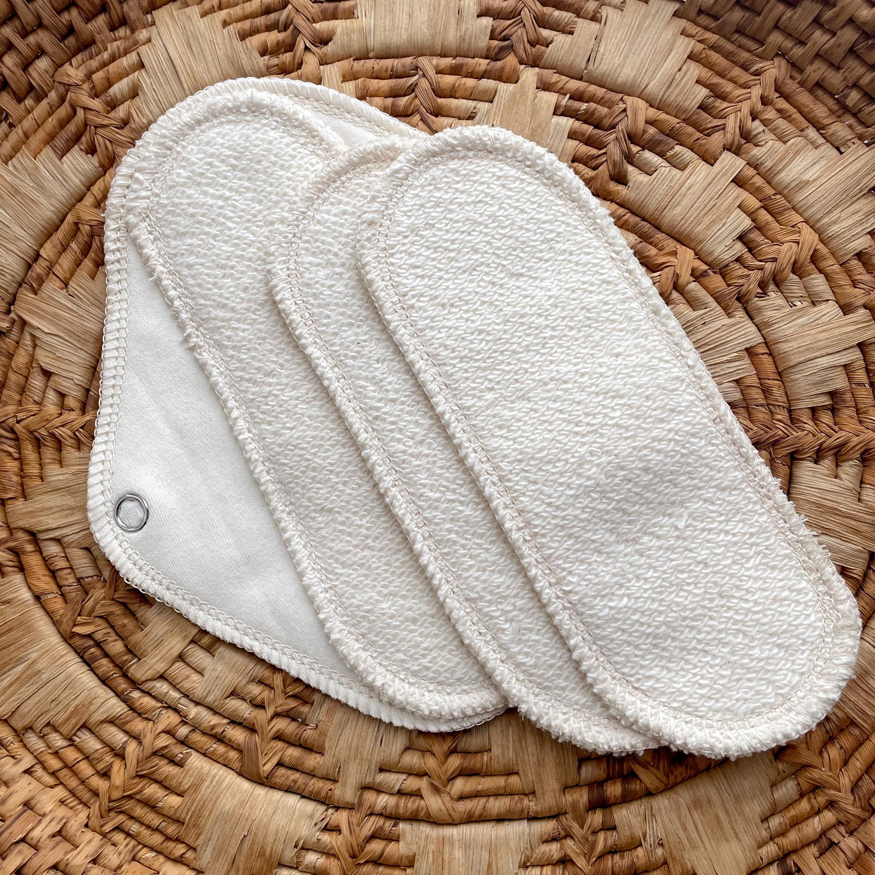 Organic Cotton Reusable Pads Set Winged and Wingless Pantyliners Washable