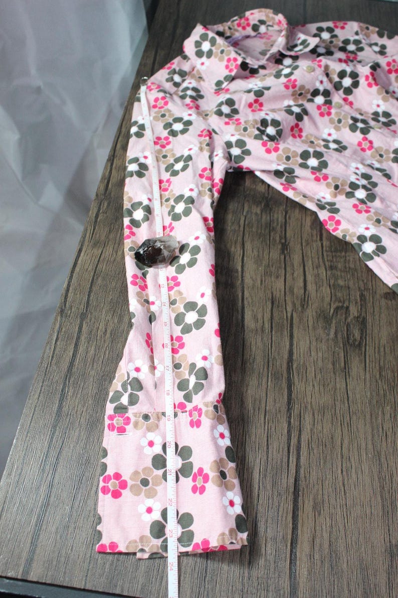 Vintage 90s Ben Sherman shirt daisy all over print long sleeve Small fitted image 9