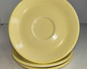 Fiesta Ware Homer Laughlin Dinnerware Kitchen Pale Yellow Set of 3 Rare Saucer