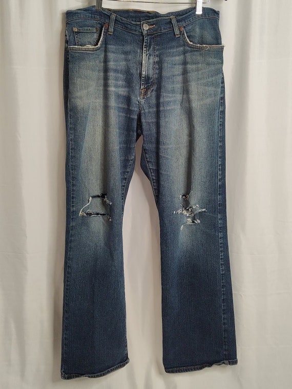 Vintage Lucky Brand Y2K Dungarees Boot Cut Distressed Denim Jeans