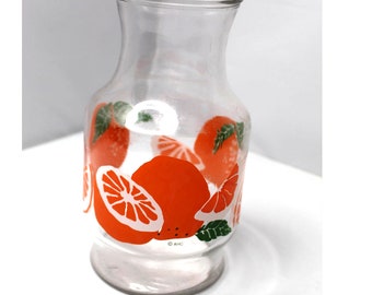 Vintage Anchor Hocking Orange juice carafe glass graphic Florida