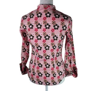 Vintage 90s Ben Sherman shirt daisy all over print long sleeve Small fitted image 2