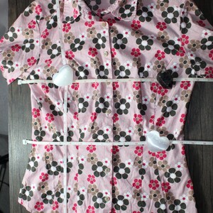 Vintage 90s Ben Sherman shirt daisy all over print long sleeve Small fitted image 5