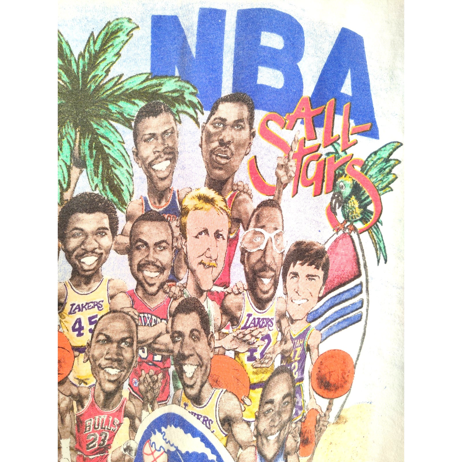 1990 Basketball All Star Game Caricature T Shirt