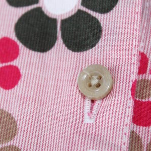 Vintage 90s Ben Sherman shirt daisy all over print long sleeve Small fitted image 4