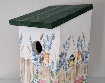 MORE DESIGNS hand decorated bird boxes Robin/fox/bee/butterfly