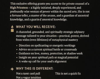 High Priestess Spiritual Guidance: Custom Channeled Metaphysical Advice