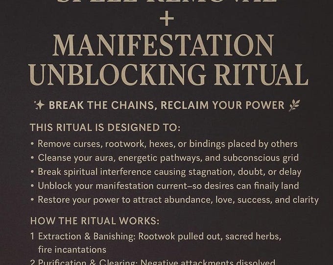 Rootwork & Spell Removal + Manifestation Unblocking Ritual | Break the Chains, Reclaim Your Power