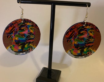 Custom Tupac Wooden Earrings