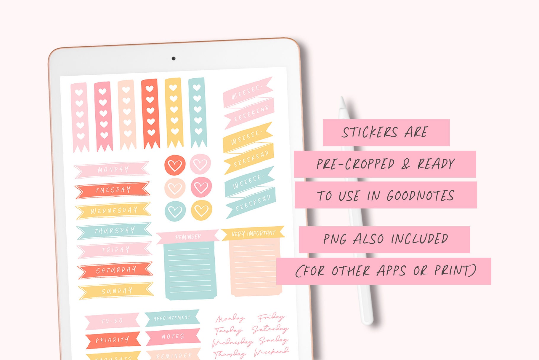 Stickers for Goodnotes Digital Stickers Pack Goodnotes Etsy