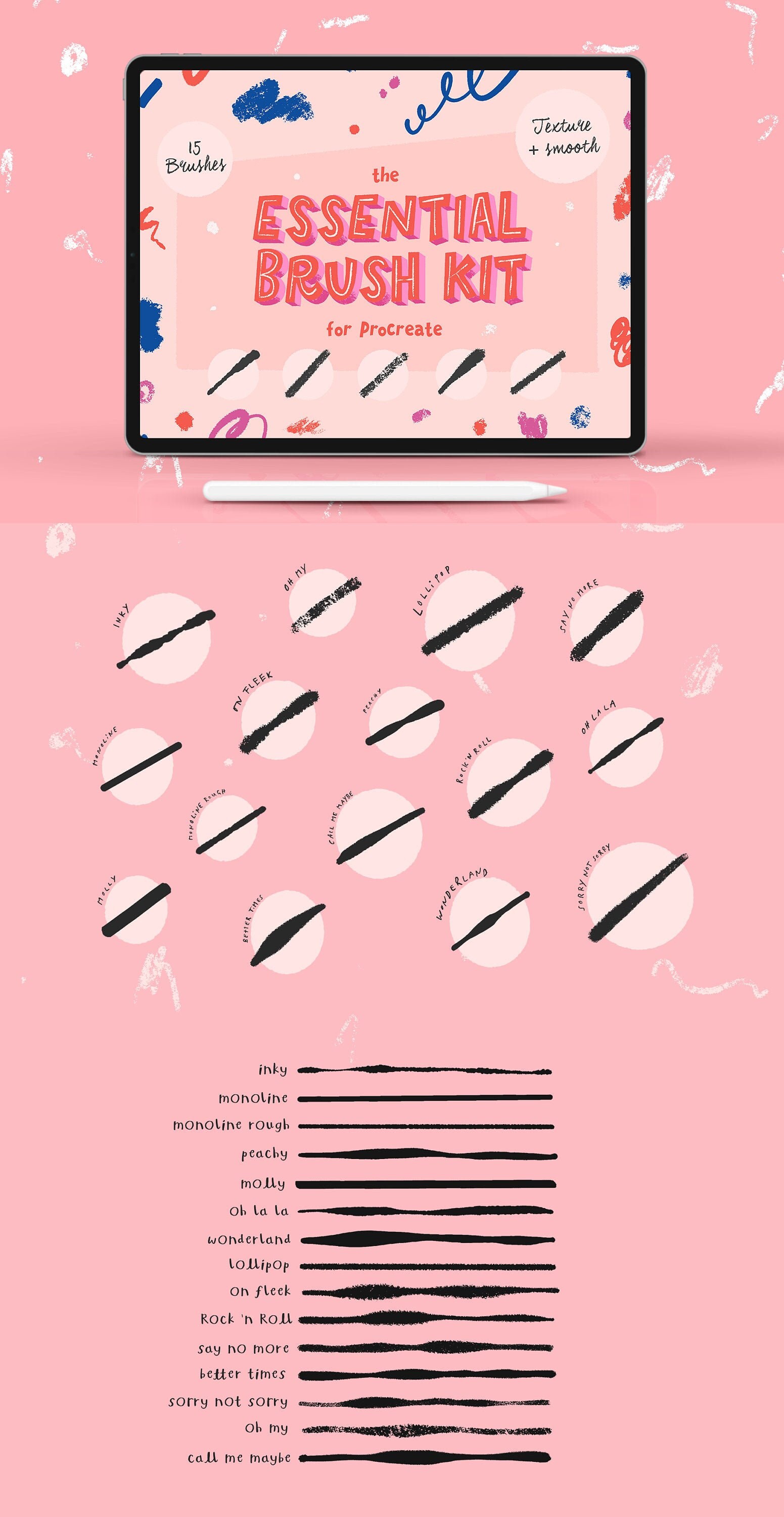 Procreate Brush Kit Texture Brush Procreate Paint Brushes Etsy