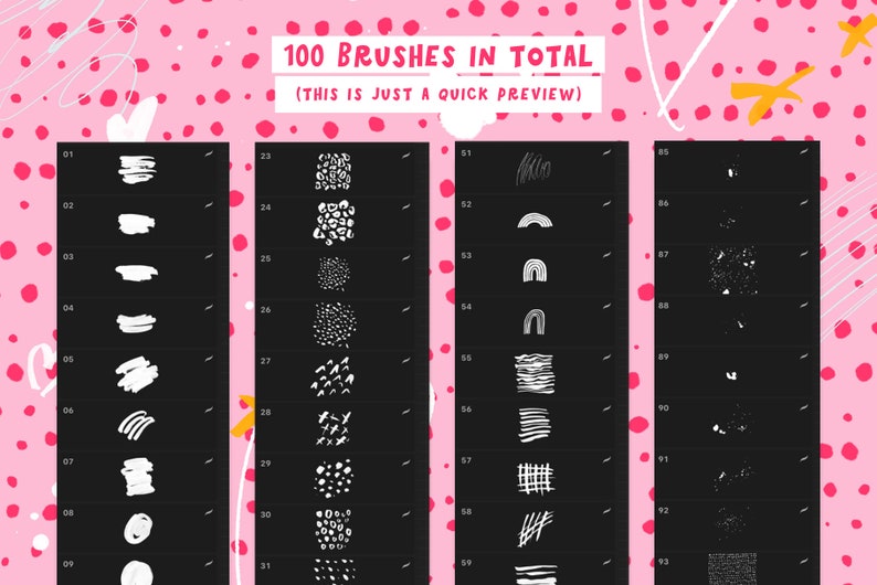 Procreate Sticker Brushes Stamp Brush Procreate Lettering Etsy