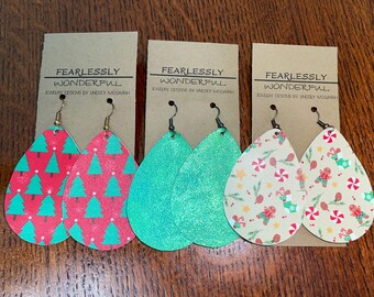 Christmas Leather Earrings