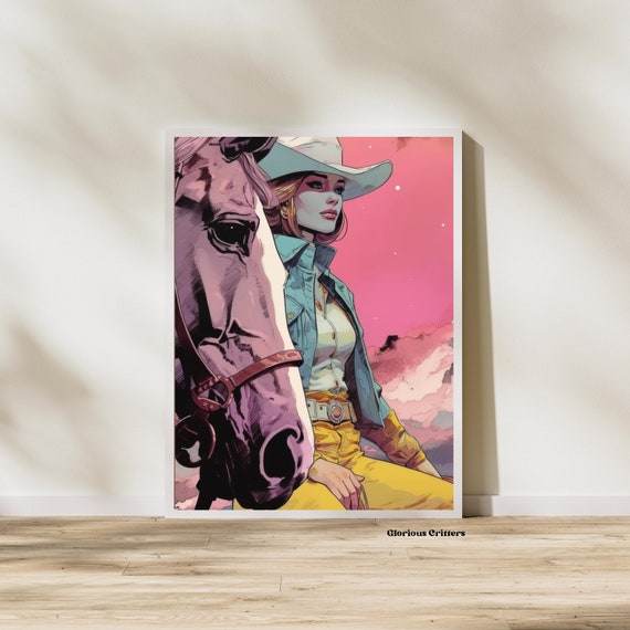 Cowgirl, cowgirl art, cowgirl decor wall, Wild West, western wall art, cowgirl print, cowgirl prints pink, vintage minimalist, dolly 282890