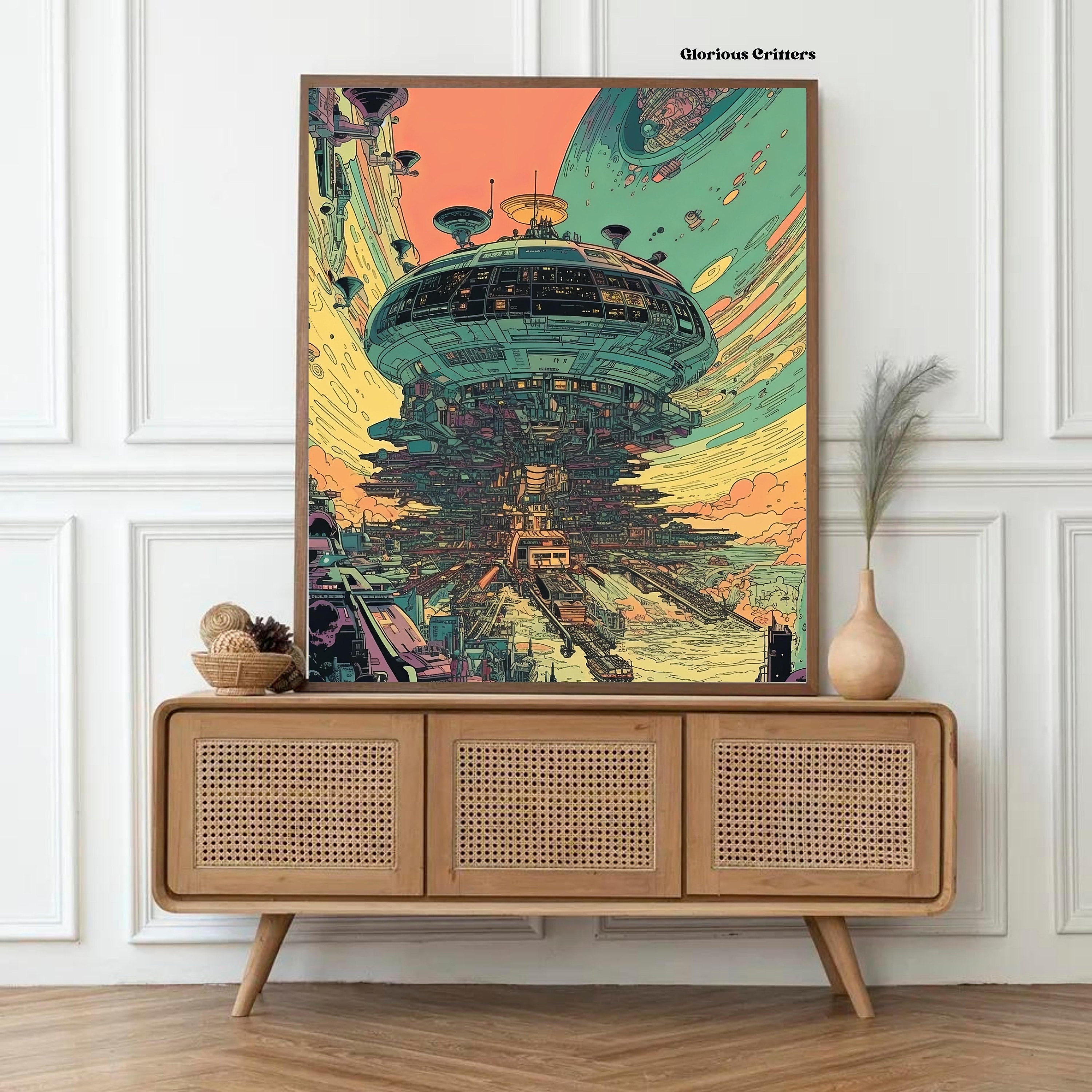 Space Art Vintage Space Nasa Cosmic Art retro Futuristic Retro Art ...