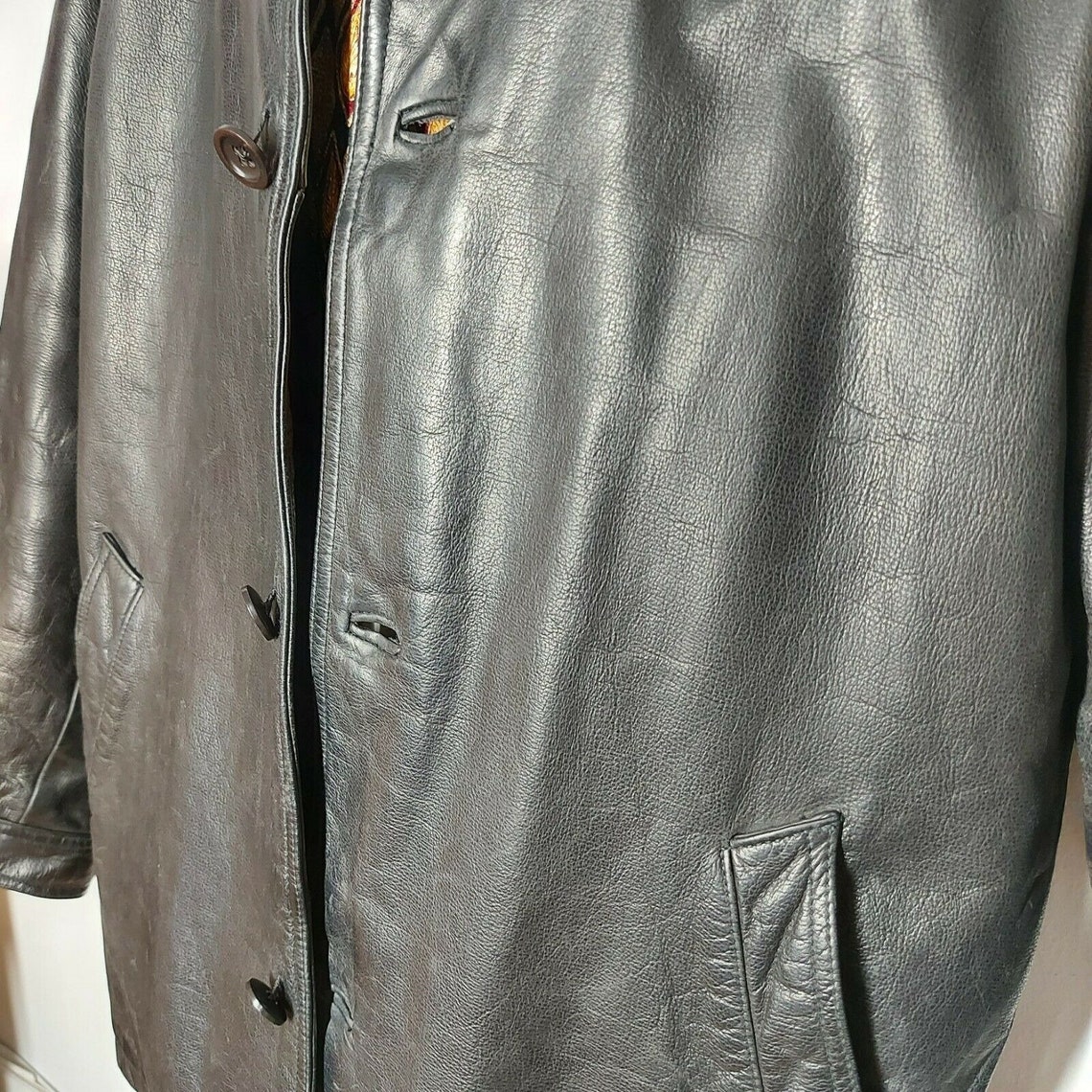 Banana Republic Vintage Men Black Leather Size L Jacket - Etsy