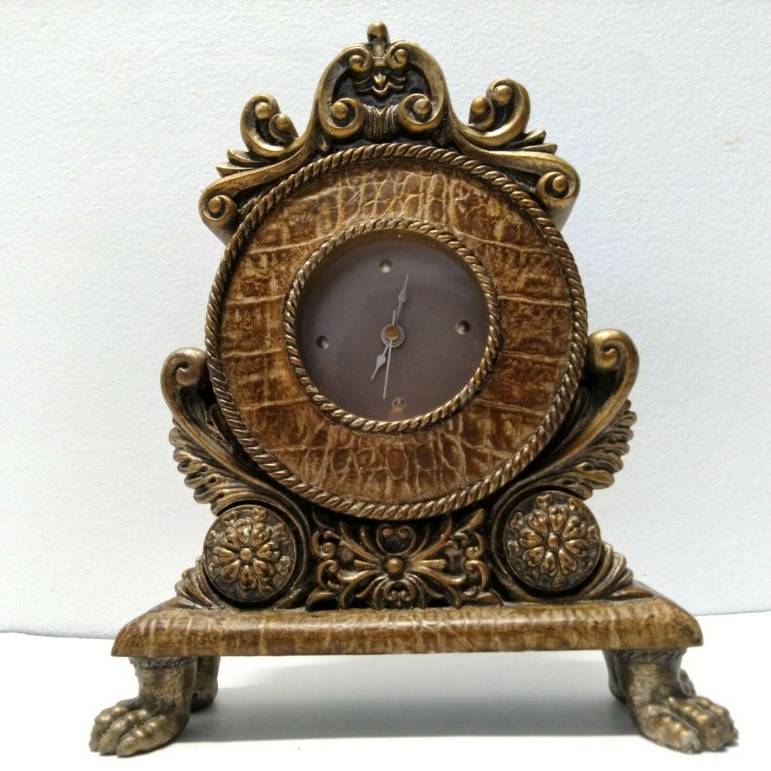 Vintage Mantel Shelf Clock on Claw Feet Very Heavy Battery Etsy