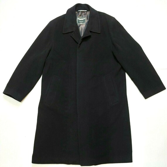 Vintage Wellington Wool Cashmere Coat Size 52 Bla… - image 9