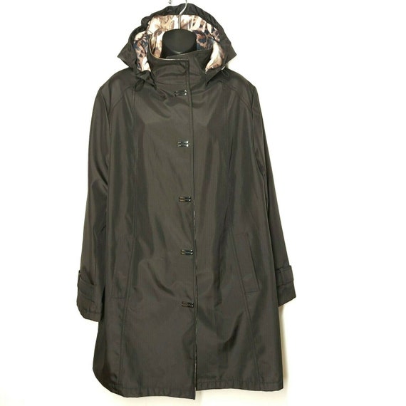 Fen Nelli London Dark Gray Rain Coat Size 16 Rain Coa… - Gem