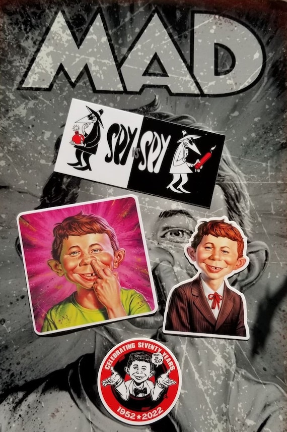 4 Sticker Pack! MAD Magazine's Alfred E. Neuman Celebrating 70