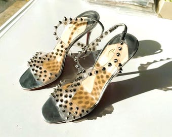 REDUCED! Heels, Louboutin J-Lissimo 100mm Spiked Metallic Leather
