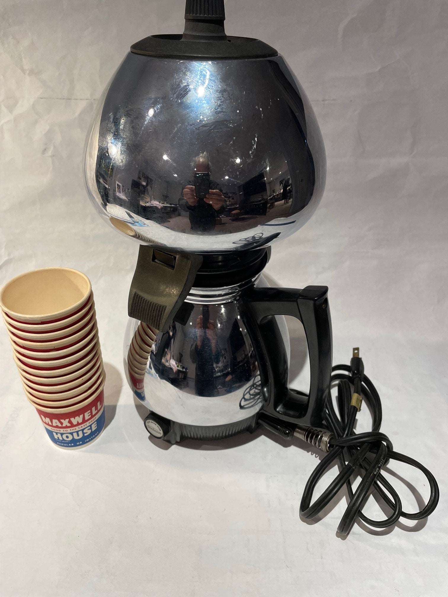 Vintage 70s 80s Sunbeam Hot Shot Mid Century Coffee Maker Keurig Single Cup