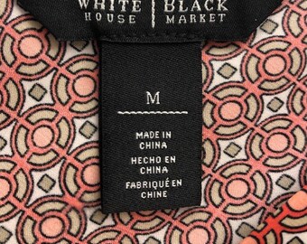 Chemisier Brodé Floral White House Black Market - Occasion Très Bon état, Taille M, Manches Courtes