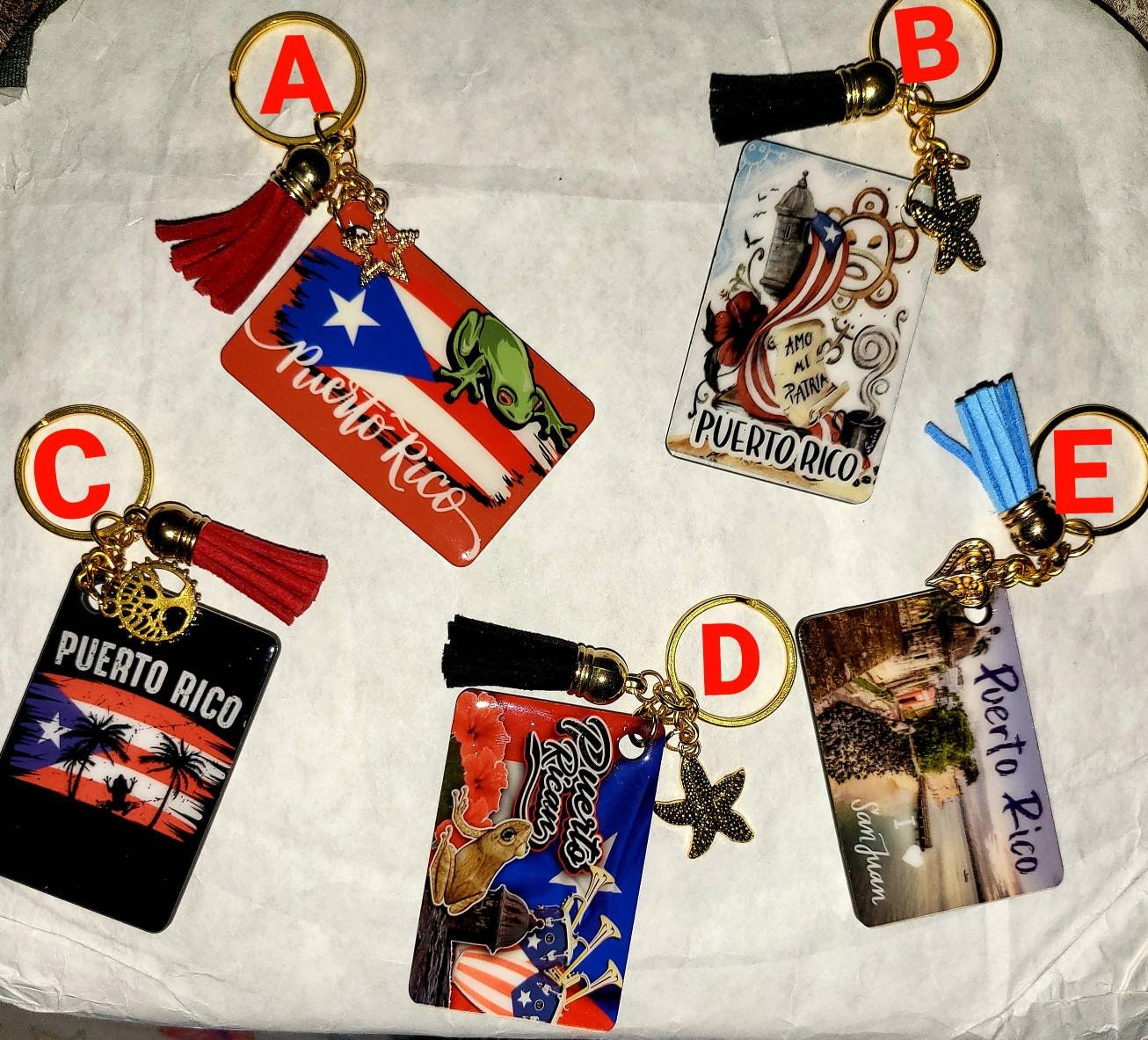 Puerto Rico Keychains. Tassel Color Varies. Etsy