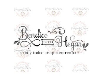 Bendice este hogar. SVG/PNG/Cricut