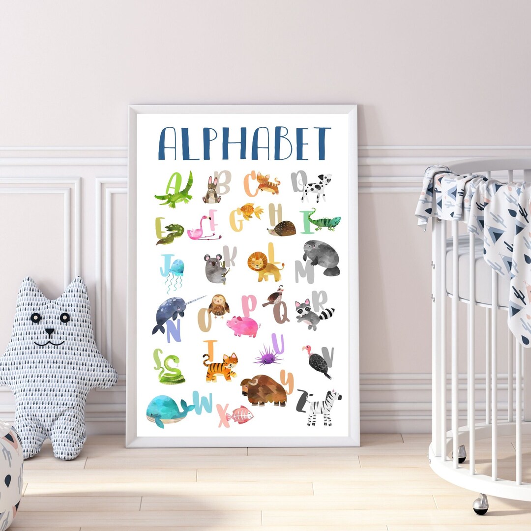 Animal Alphabet Nursery Print, Playroom Wall Art (digital Download) - Etsy
