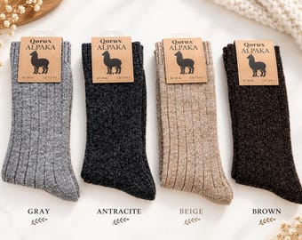 Qorux Thermal Alpaca Blend Socks, Soft Winter Hiking Socks (40% Alpaca)