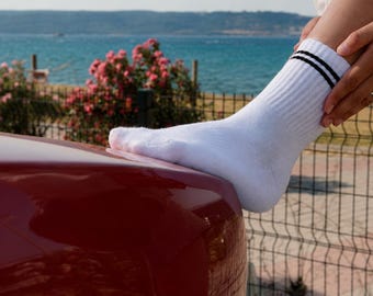 Athletic Cotton Blend Crew Socks, Unisex Sports, Tennis, Running, Cycling (Pack of 6)