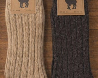 Alpaca Wool Blend Socks, Thermal Winter Comfort, Hiking Camping (Unisex), 2 PAIRS