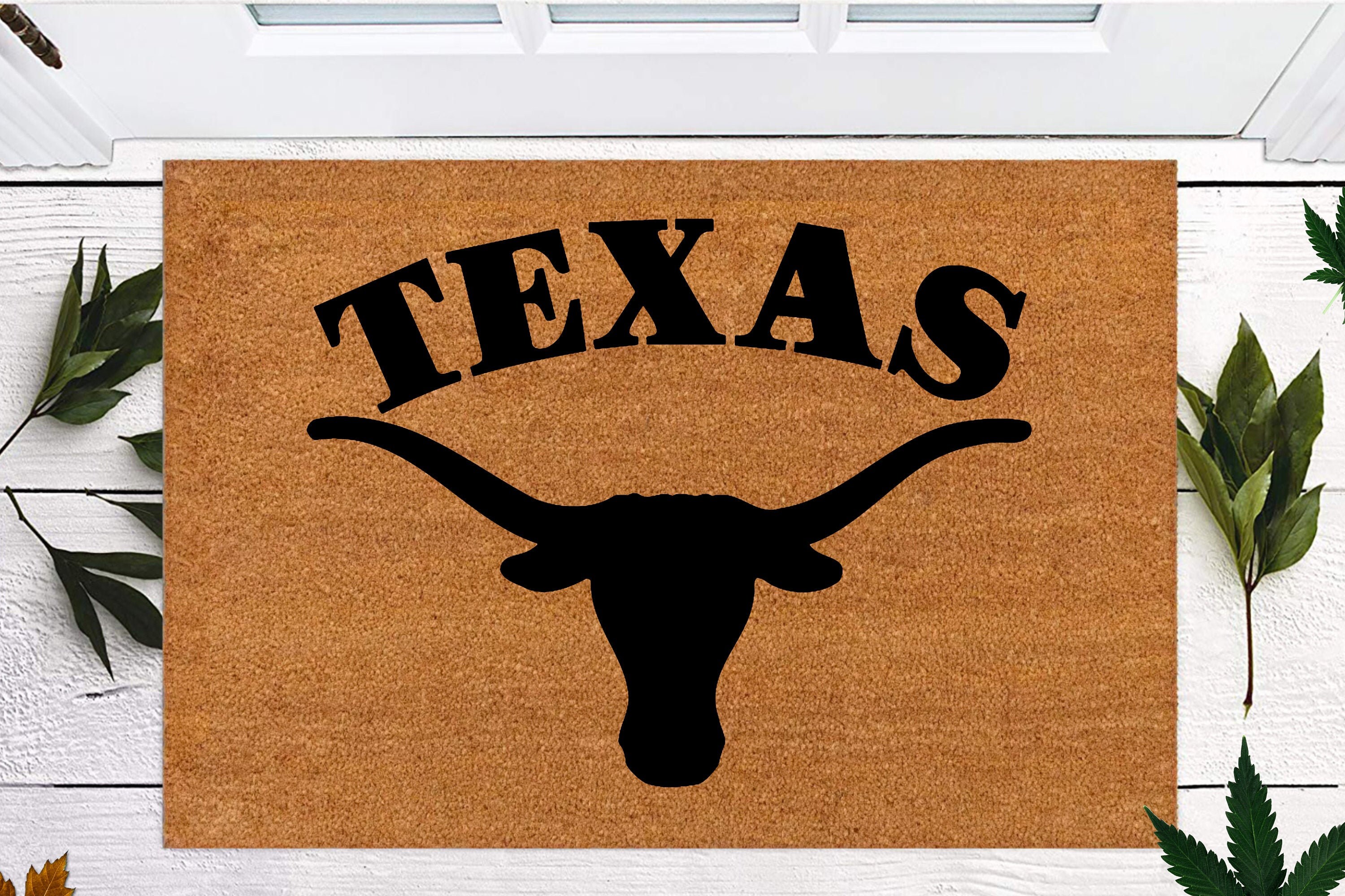 Longhorn Texas Doormat University Of Texas Doormat Etsy