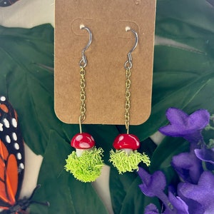 Mushroom Moss Earrings